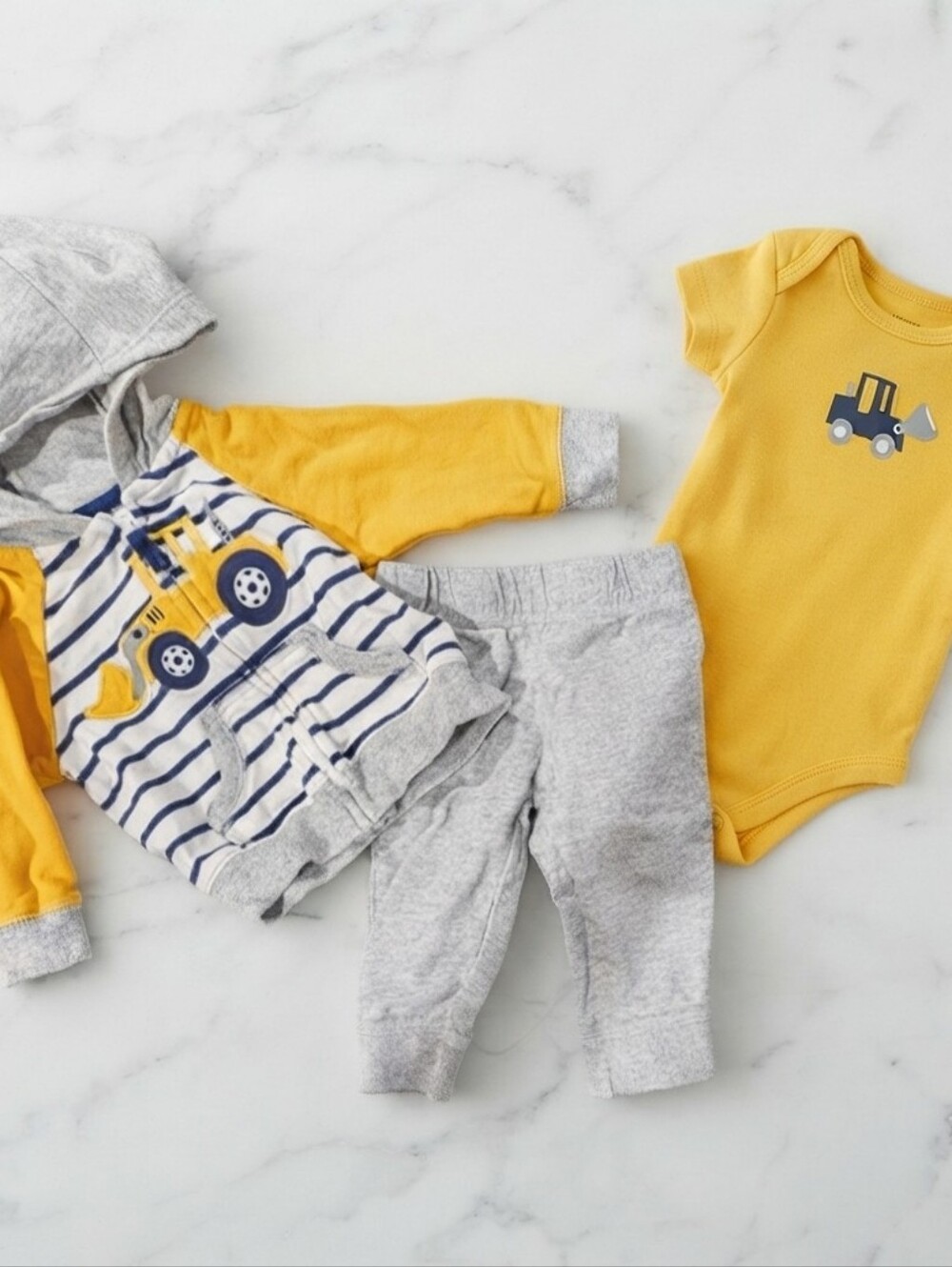 Carter's 6M Yellow and Gray Baby Outfit Set